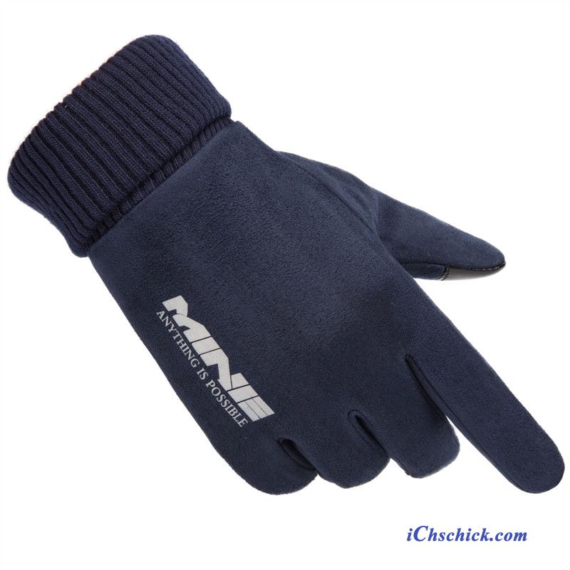 Herren Handschuhe Touchscreen Winter Halber Finger Kaschmir Warm Halten Schwarz Online