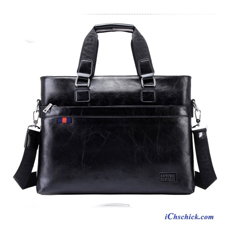 Herren Handtasche Leder Schwarz, Schultertasche Leder Herren Kaufen