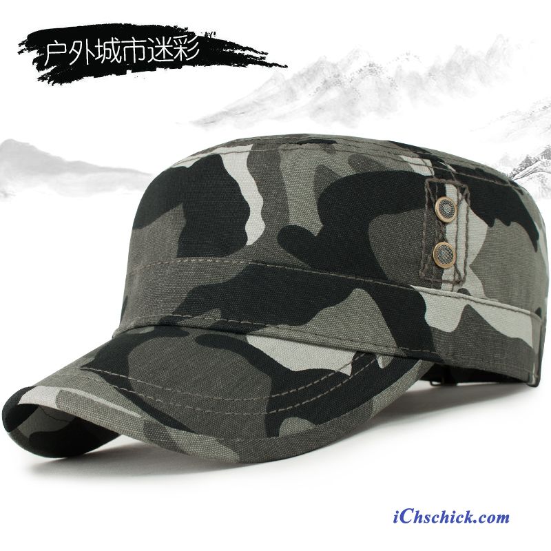 Herren Hüte / Caps Kappe Flacher Hut Baseballmütze Winter Sport Camouflage Schwarz Kaufen