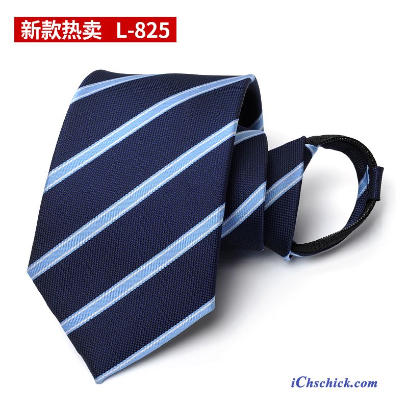 Herren Krawatte Beruf Anzug Reißverschluss Faul Formelle Kleidung Blau Schwarz Geschäft