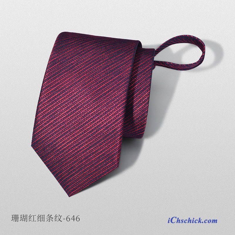 Herren Krawatte Faul Formelle Kleidung Business Verheiratet Schmale Bordeauxrot Verkaufen