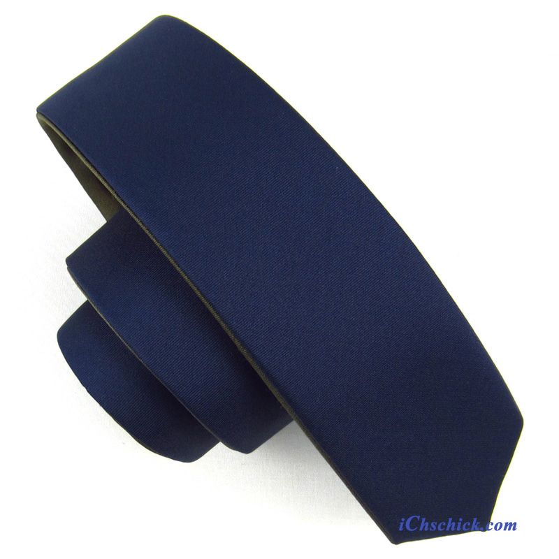 Herren Krawatte Streifen Student Business Mini Schmale Blau Schwarz Kaufen