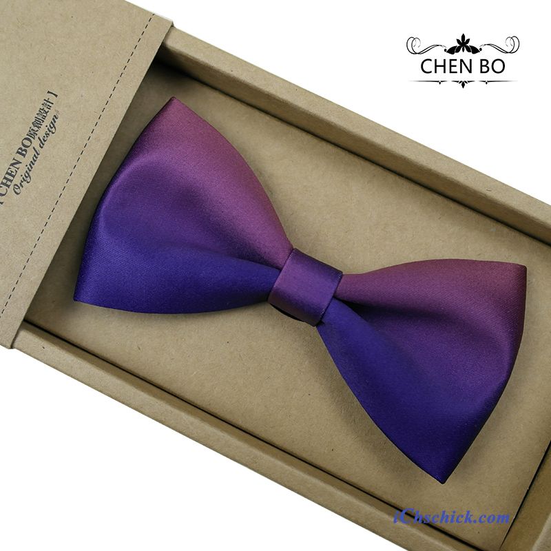 Herren Querbinder Fliege Bowknot Outdoor Verheiratet Bräutigam Trauzeugen Gradient Blau Günstig