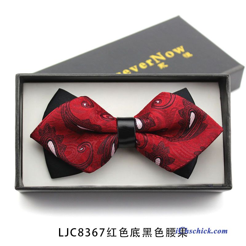 Herren Querbinder Fliege Bräutigam Bowknot Anzug Trauzeugen Mini Schwarz Rot Billige