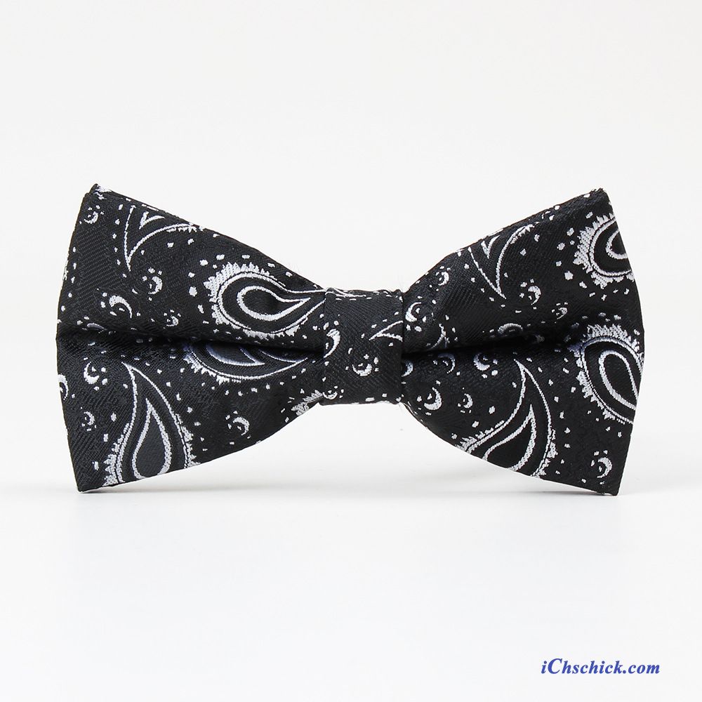 Herren Querbinder Fliege Kleid Bowknot Formelle Kleidung Seide Blumen Schwarz Billige