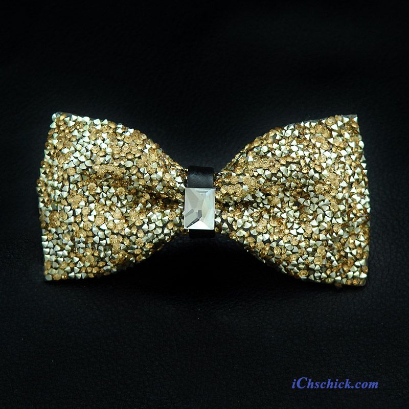 Herren Querbinder Fliege Strass Bowknot Persönlichkeit Mode Formelle Kleidung Gold Verkaufen