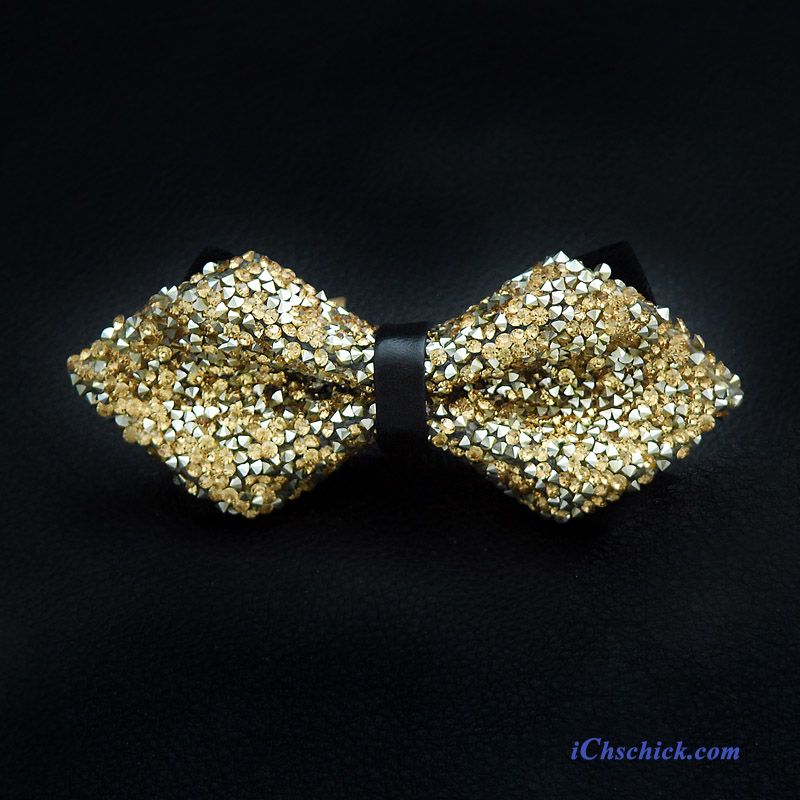 Herren Querbinder Fliege Strass Bowknot Persönlichkeit Mode Formelle Kleidung Gold Verkaufen