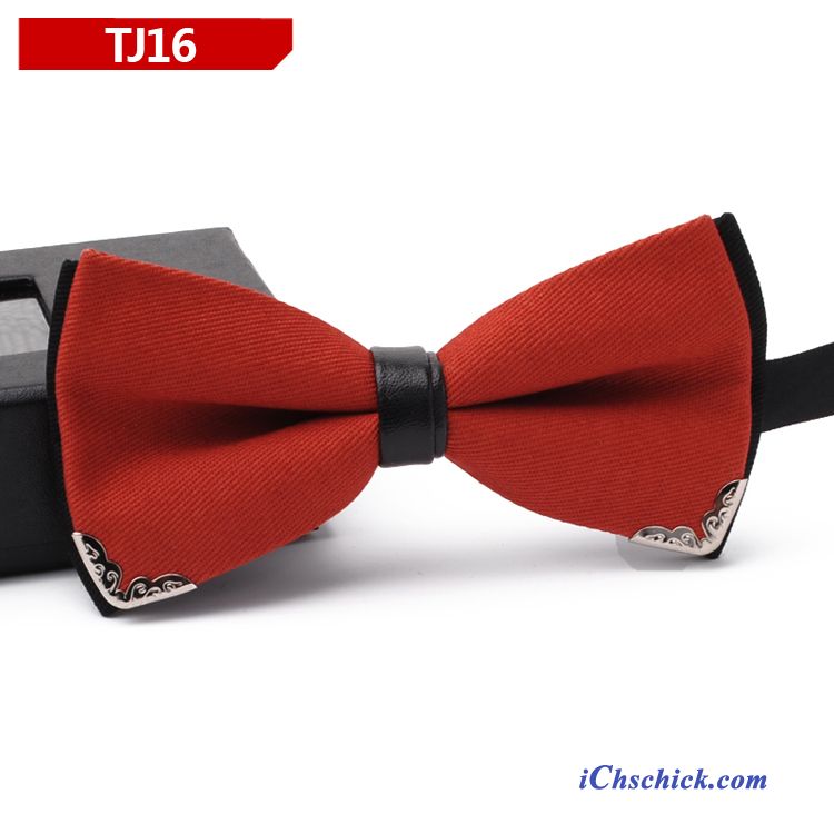 Herren Querbinder Fliege Verheiratet England Bräutigam Bowknot Trend Bordeauxrot Rot Billige