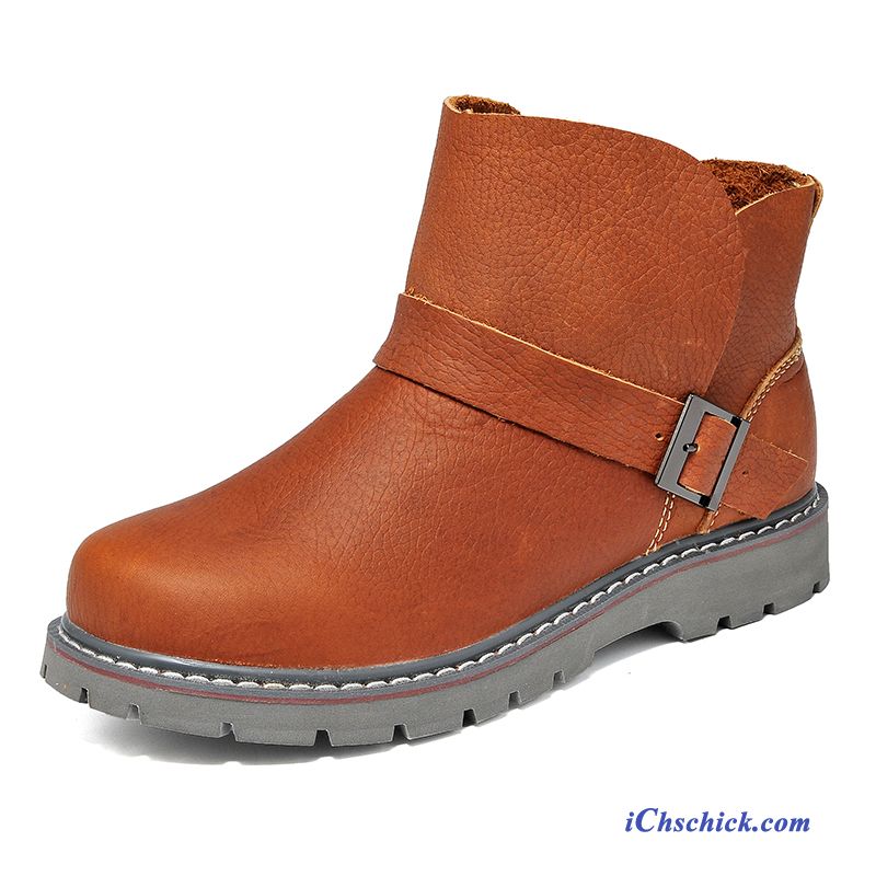 Herren Schaftstiefel Leder Hellrosa, Herren Stiefeletten Braun Sale