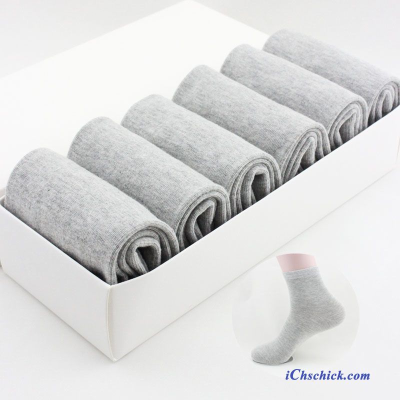 Herren Socken Baumwolle 100% Baumwolle Baumwollsocken Sommer Deodorant Weiß Grau Billige