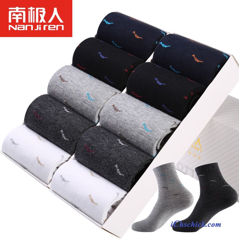 Herren Socken Baumwolle Mid Herbst Schweiß Baumwollsocken Blau Schwarz Günstig