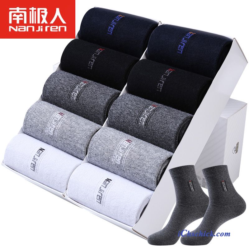 Herren Socken Baumwolle Mid Herbst Schweiß Baumwollsocken Blau Schwarz Günstig