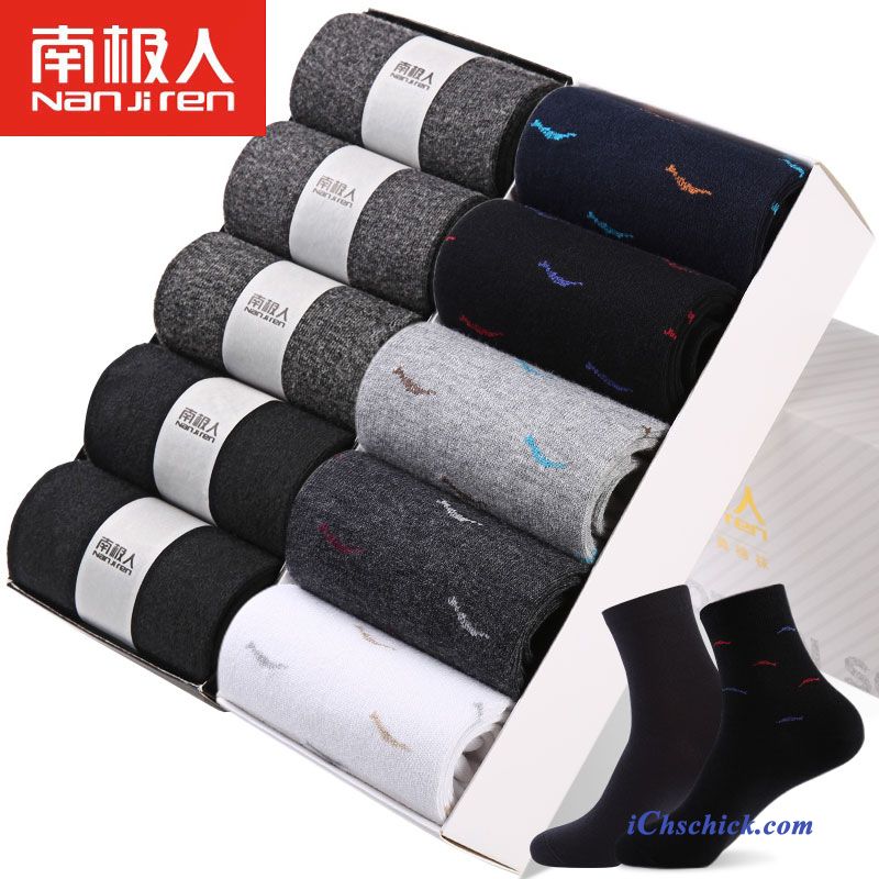 Herren Socken Baumwolle Mid Herbst Schweiß Baumwollsocken Blau Schwarz Günstig