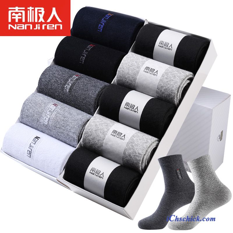 Herren Socken Baumwolle Mid Herbst Schweiß Baumwollsocken Blau Schwarz Günstig