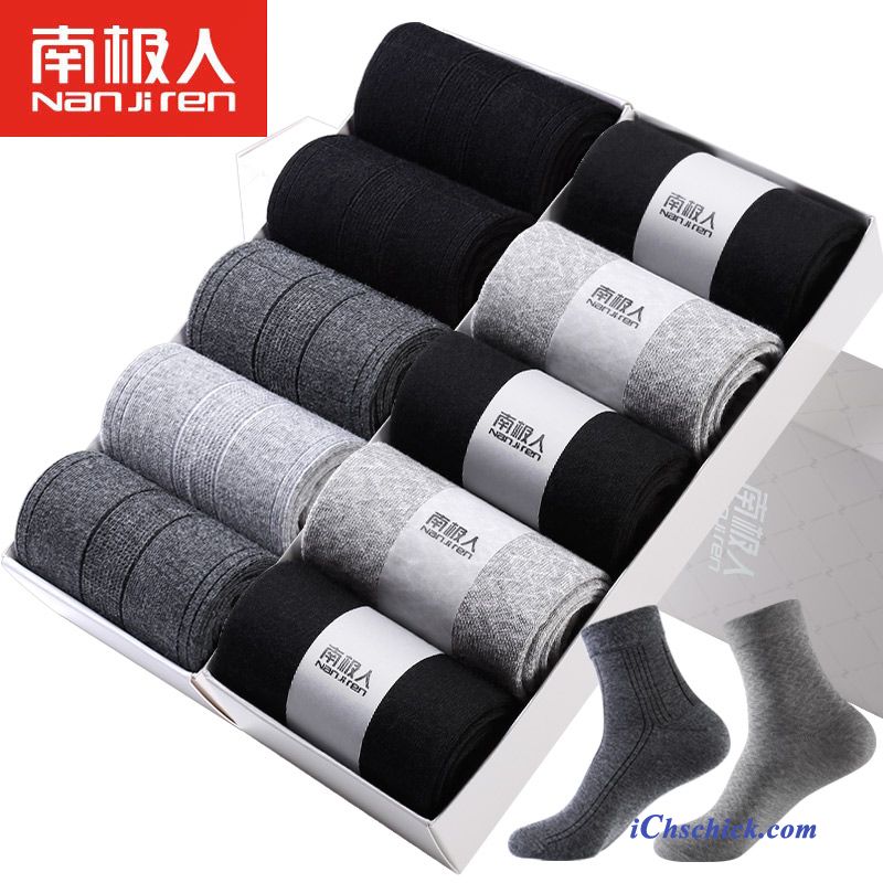 Herren Socken Baumwolle Mid Herbst Schweiß Baumwollsocken Blau Schwarz Günstig