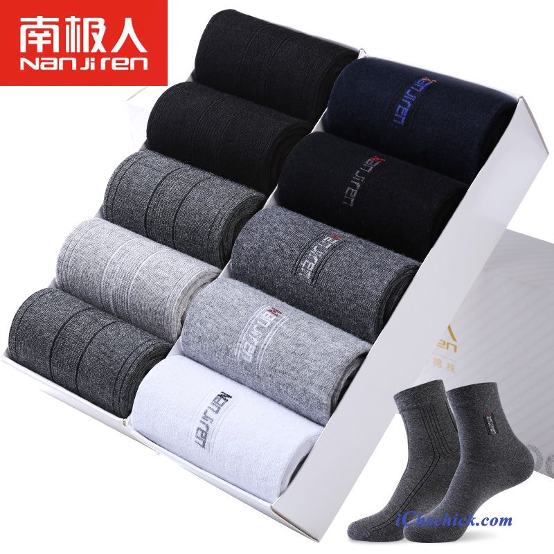 Herren Socken Baumwolle Mid Herbst Schweiß Baumwollsocken Blau Schwarz Günstig