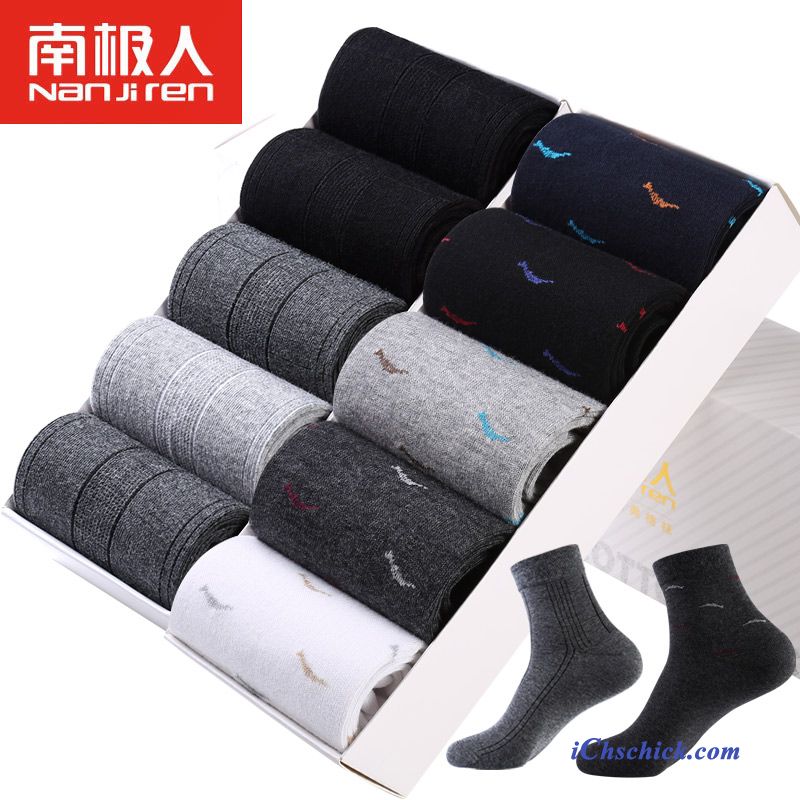 Herren Socken Baumwolle Mid Herbst Schweiß Baumwollsocken Blau Schwarz Günstig