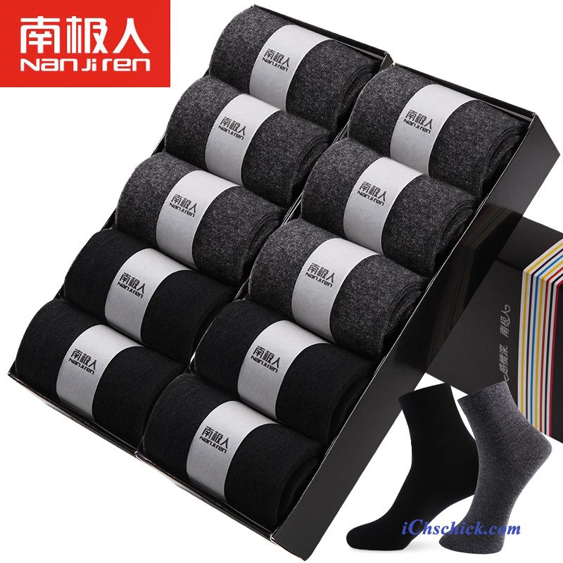 Herren Socken Baumwolle Mid Herbst Schweiß Baumwollsocken Blau Schwarz Günstig