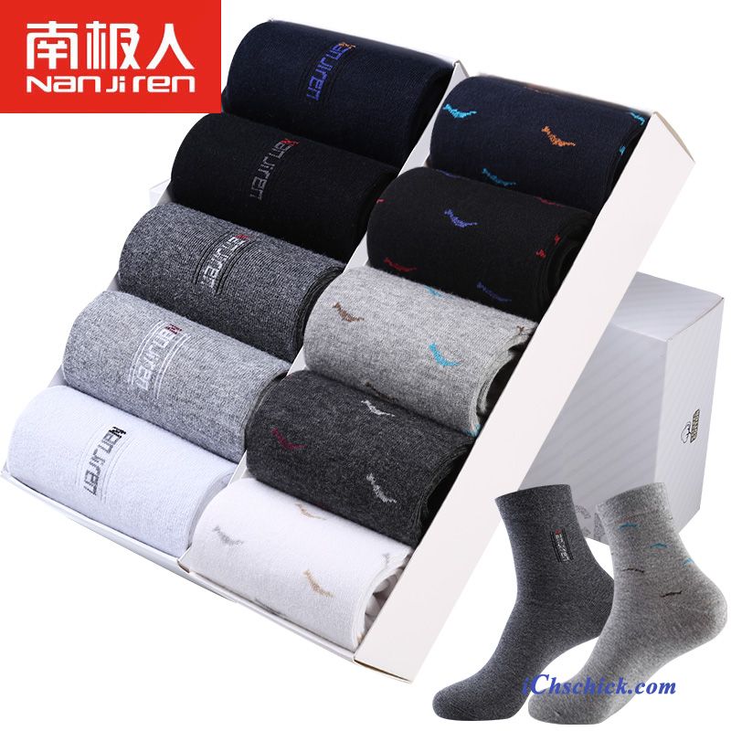 Herren Socken Baumwolle Mid Herbst Schweiß Baumwollsocken Blau Schwarz Günstig