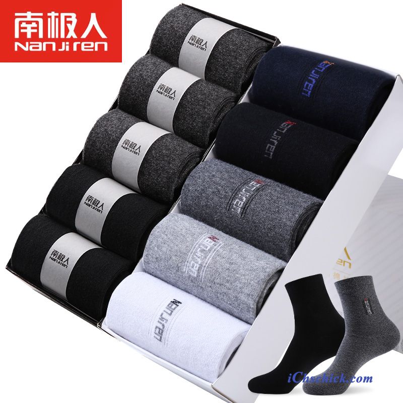 Herren Socken Baumwolle Mid Herbst Schweiß Baumwollsocken Blau Schwarz Günstig