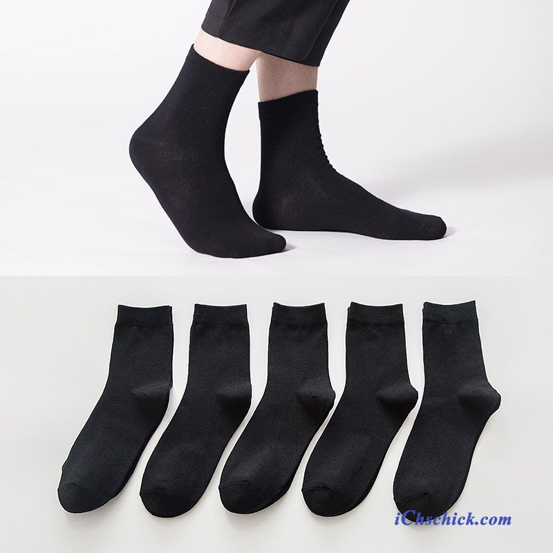 Herren Socken Baumwollsocken Winter Mid Business Kurz Weiß Discount