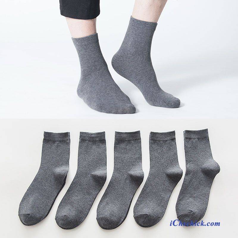 Herren Socken Baumwollsocken Winter Mid Business Kurz Weiß Discount