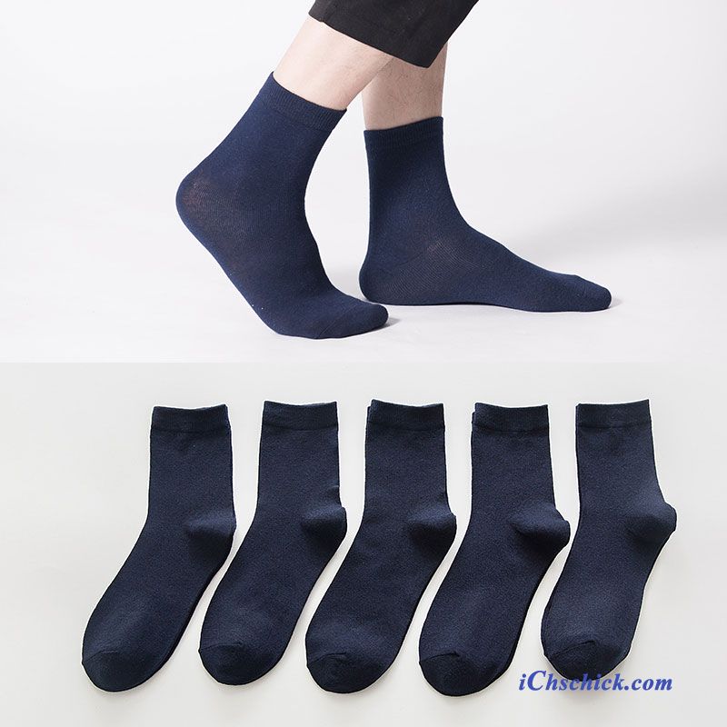 Herren Socken Baumwollsocken Winter Mid Business Kurz Weiß Discount