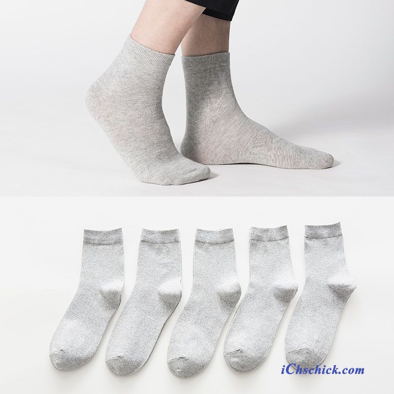 Herren Socken Baumwollsocken Winter Mid Business Kurz Weiß Discount