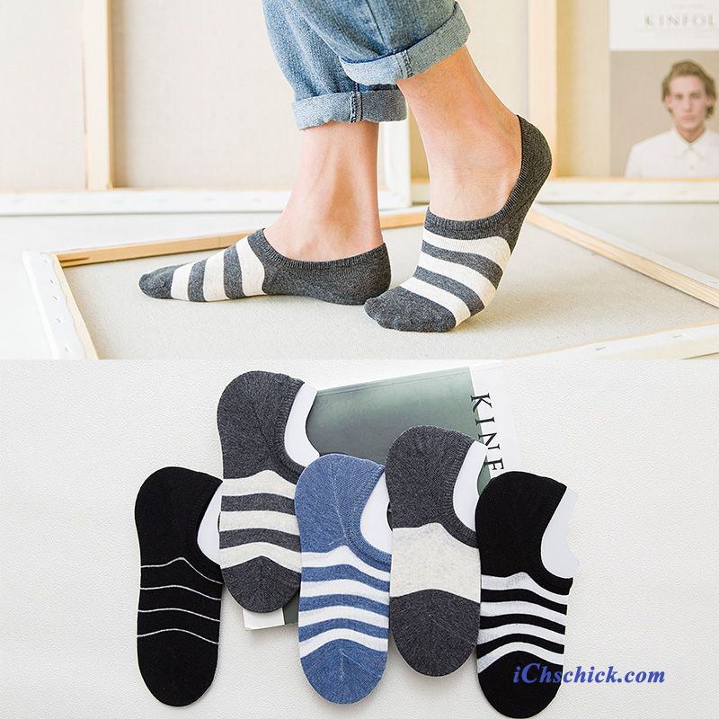 Herren Socken Dünne Atmungsaktiv Unsichtbar Rutschfest Mesh Blau Hell Günstige