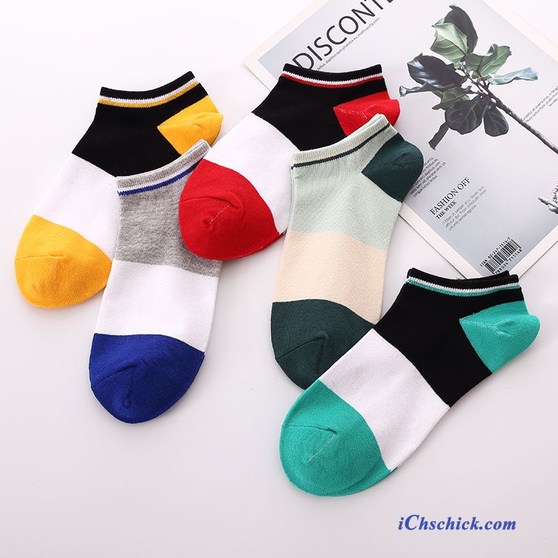 Herren Socken Low Deodorant Retro Schweiß Kurz Gelb Hell Günstig