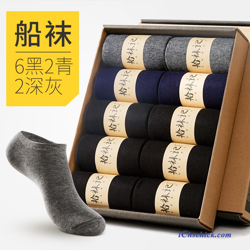 Herren Socken Mid Baumwolle Business Knöchelsocken Herbst Weiß Günstige