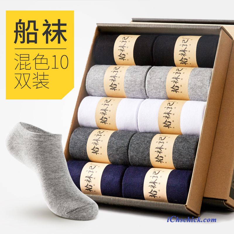 Herren Socken Mid Baumwolle Business Knöchelsocken Herbst Weiß Günstige