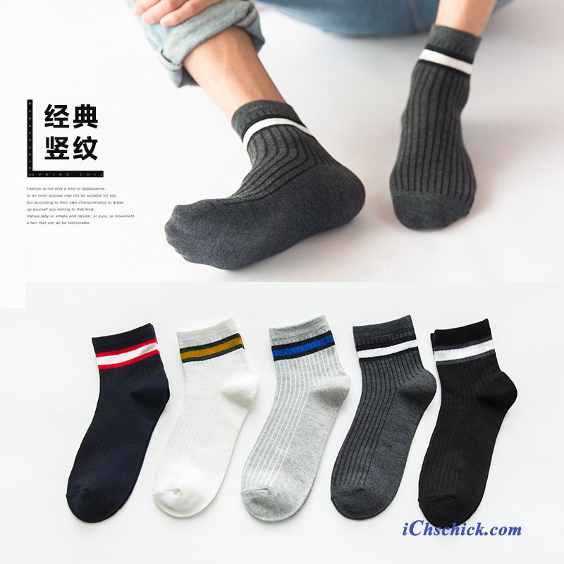 Herren Socken Mode Buchstaben Streifen Trend Mid Schwarz Bestellen