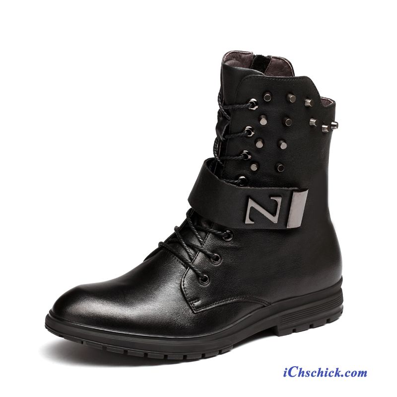 Herren Winterschuhe Schwarz, Männer Schuhe Boots