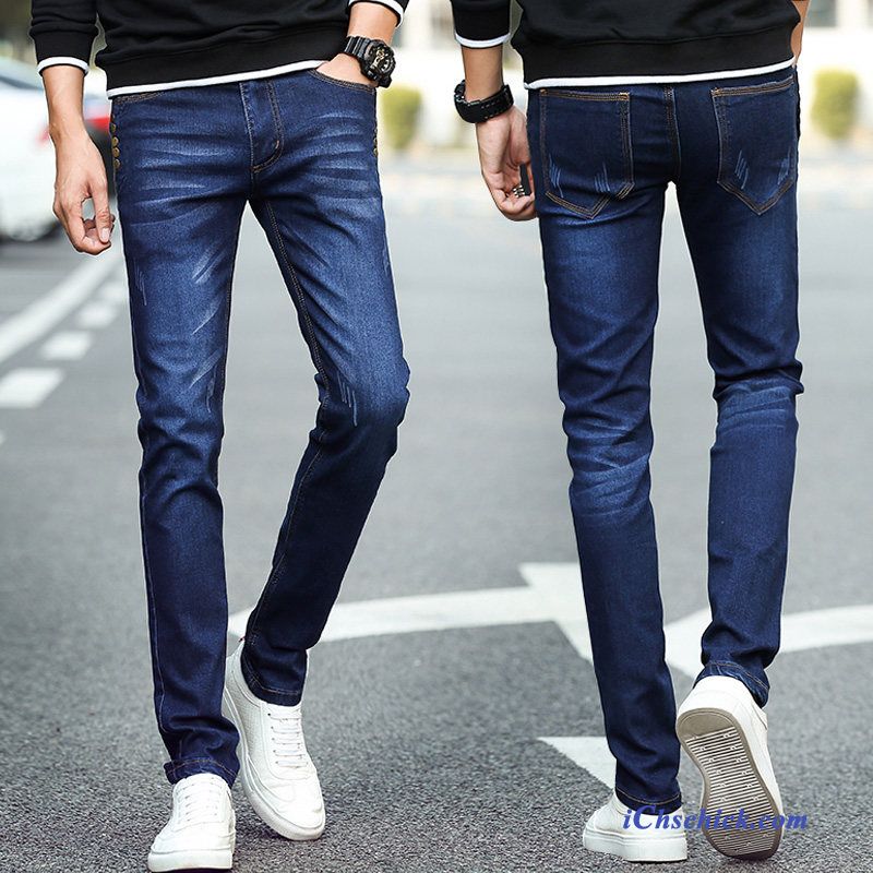 Jeans Billig Kaufen Dunkel, Jeans Destroyed Look Herren