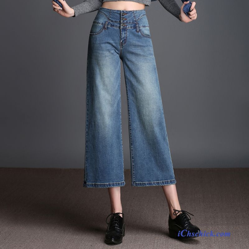 Jeans Dunkelblau Braun, Gerade Geschnittene Jeans Für Damen