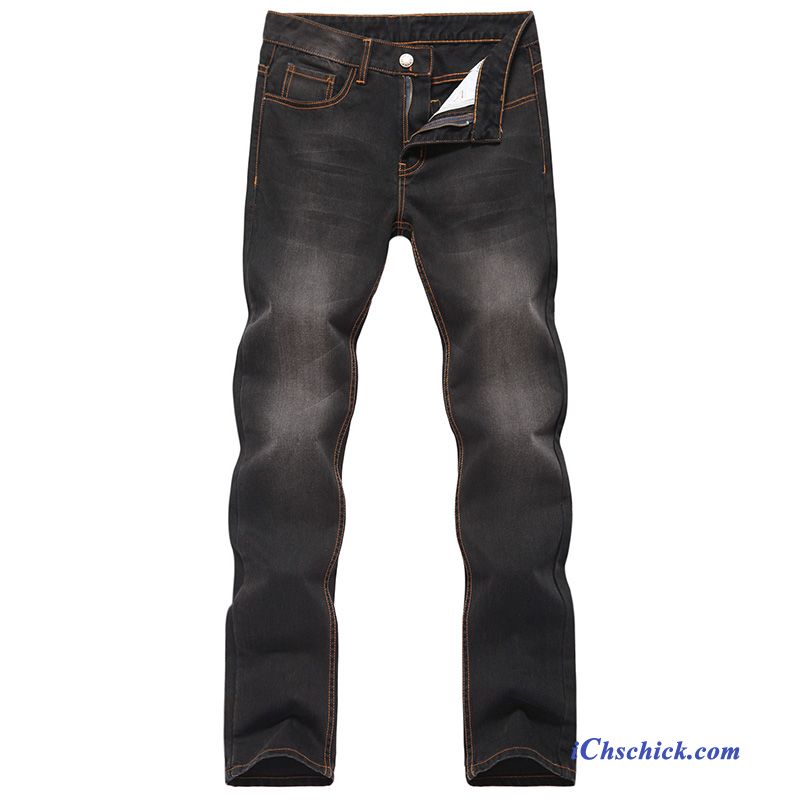 Jeans Herren Grau Orangerot, Bootcut Herren Jeans Billig