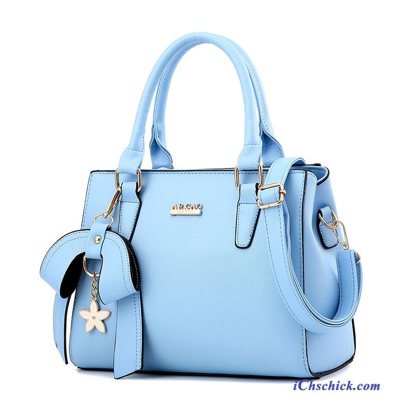 Ledertasche Damen Blau, Tasche Shopper Schwarz Billig