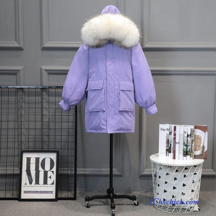 Leichte Daunenjacke Mit Kapuze Violett, Sommer Daunen Steppjacke Damen Günstig