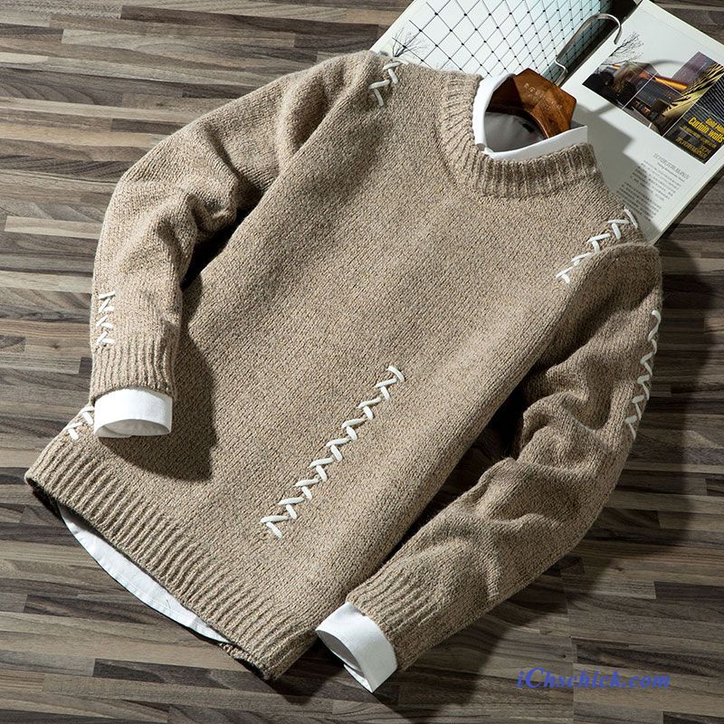 Mode Pullover Herren Beige, Rollkragenpullover Herren Slim Fit Billig