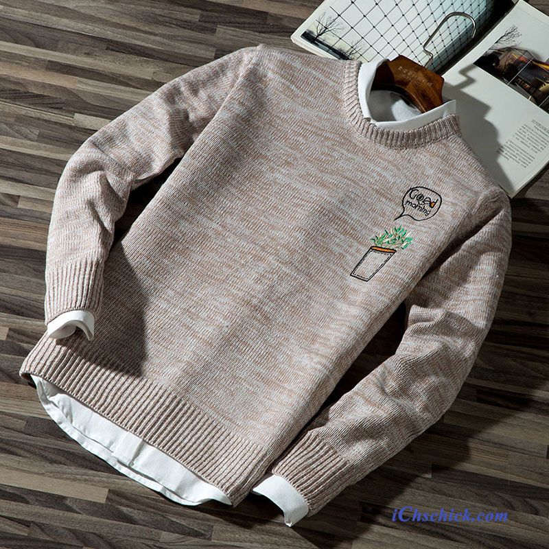 Mode Pullover Herren Beige, Rollkragenpullover Herren Slim Fit Billig