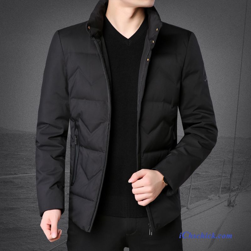 Mode Winterjacke Herren Braun, Superleichte Daunenjacke Herren