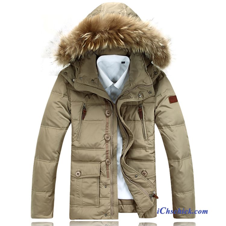 Modische Daunenjacke Herren Hellfarbig, Daunenjacke Herren Winter Sale