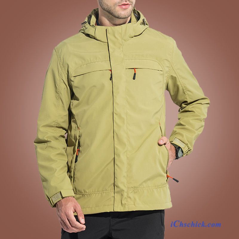 Parka Jacken Herren Mit Fell Farbenreich, Übergangsjacke Herren Khaki Sale