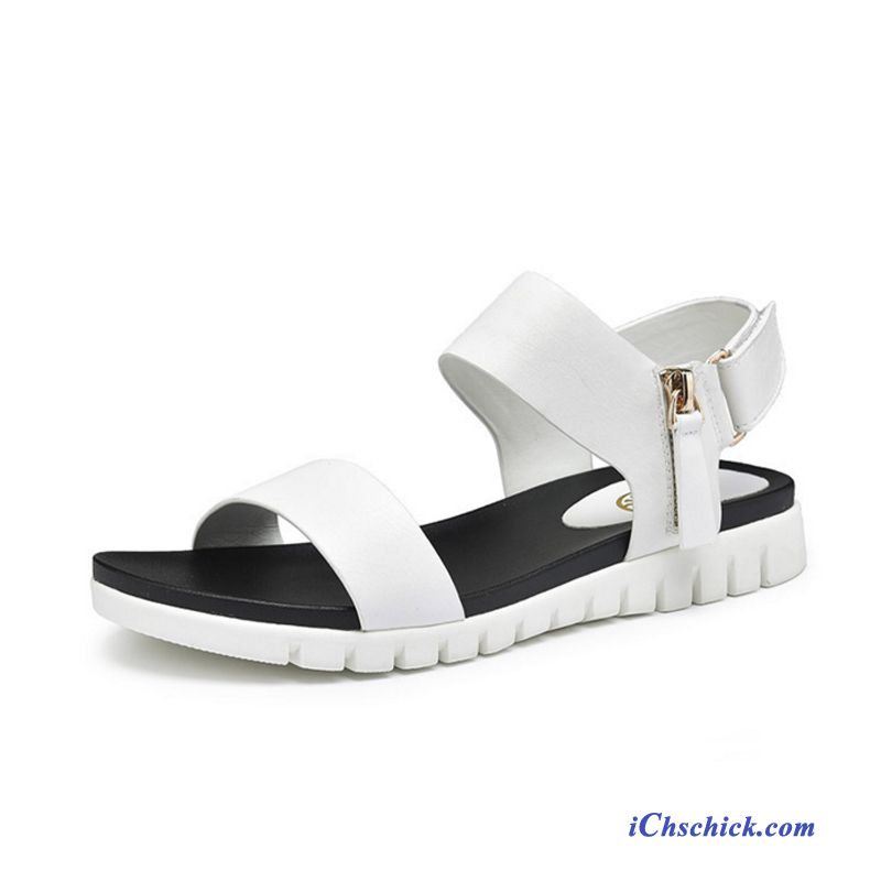 Sandalen Damen Leder Flach Weinrot, Damen Sandalen Mit Strass Billig