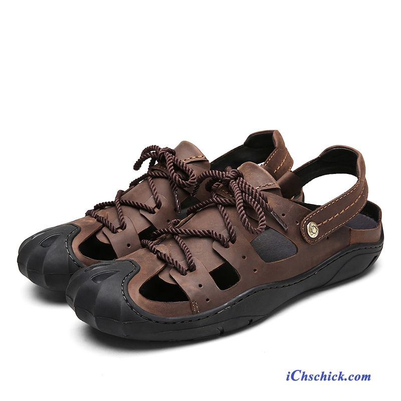 Sandalen Leder Herren Braun, Stylische Herren Sandalen