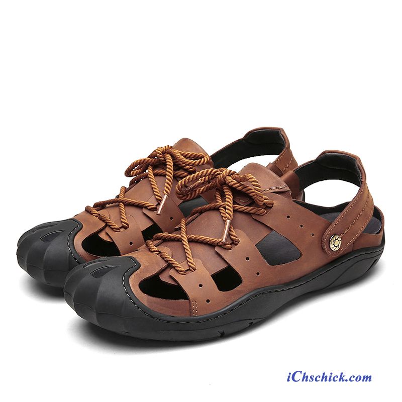 Sandalen Leder Herren Braun, Stylische Herren Sandalen