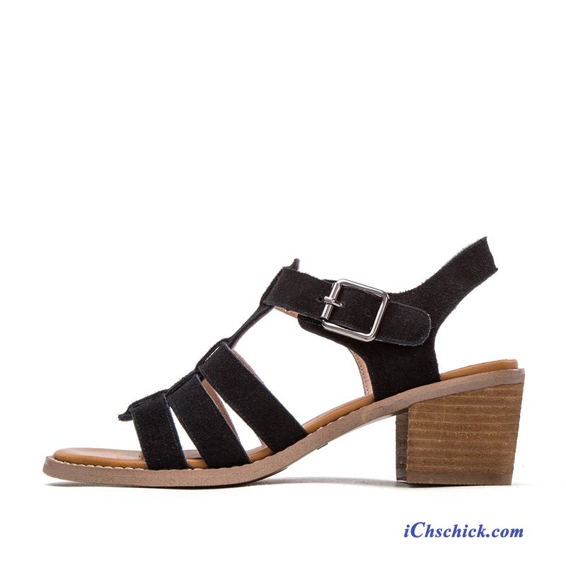 Sandalen Mit Breitem Absatz Orangerot, Flache Damen Sandalen Verkaufen