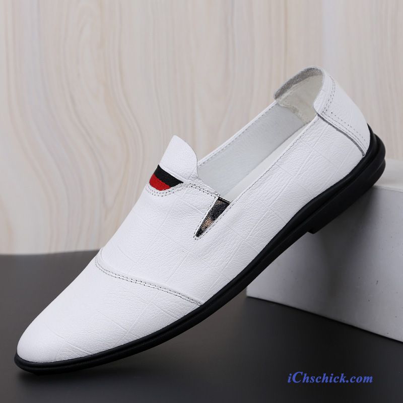 Schuhe Business-schuhe Casual Weiche Sohle Atmungsaktiv British Lederschuhe Weiß Günstige