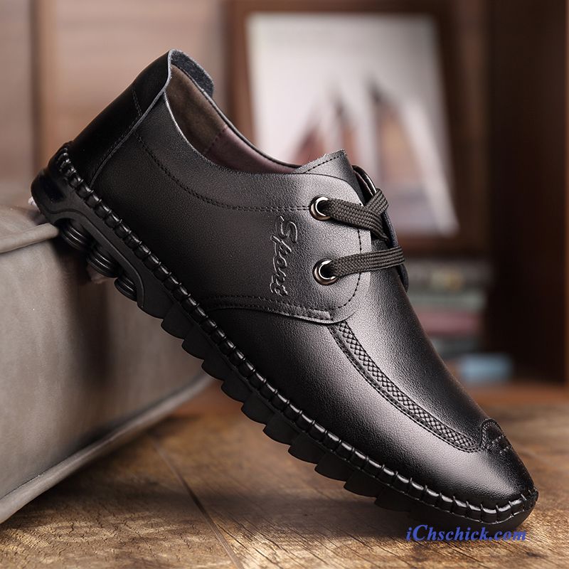 Schuhe Business-schuhe Echtleder Weiche Sohle Atmungsaktiv Casual Lederschuhe Schwarz Kaufen